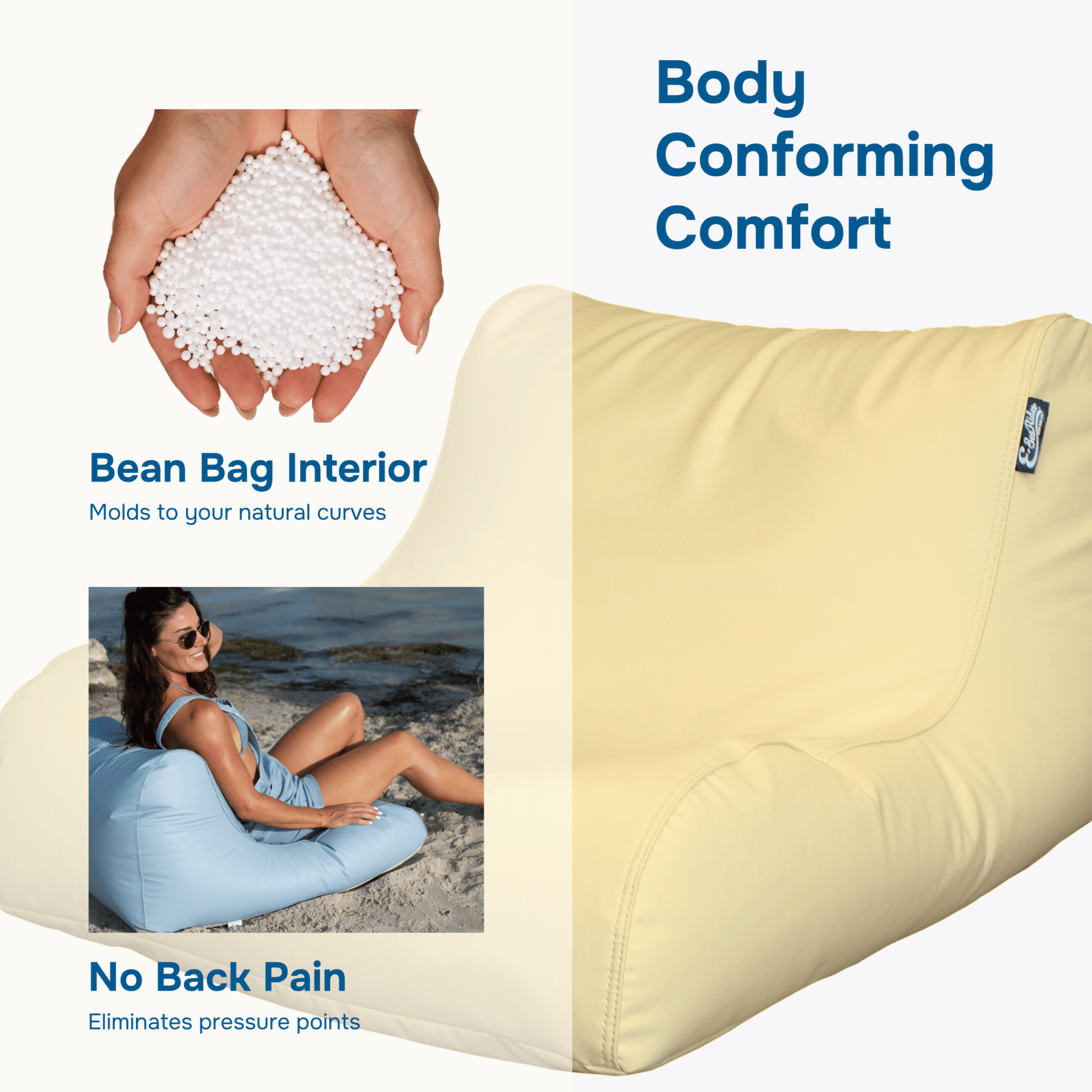 DUNE Beach Bean Bag Chair - E - SeaRider DUNE - Carolina - Carolina - SS