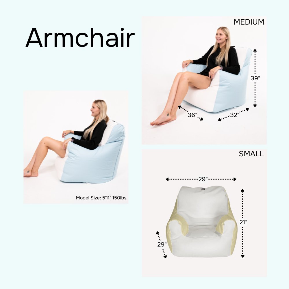 E - SeaRider Armchair Marine Bean Bag - E - SeaRider MA - White - Seafoam - SS