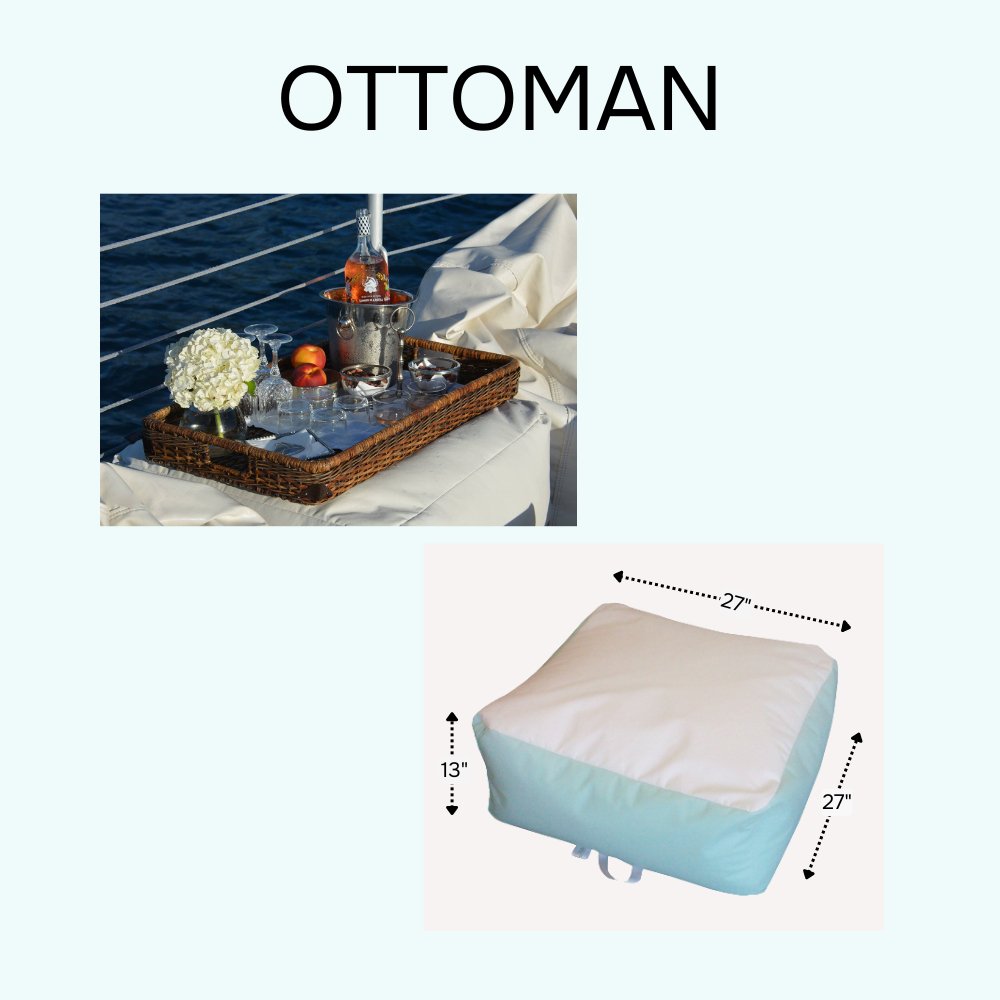 Square Ottoman Marine Bean Bag - E - SeaRider